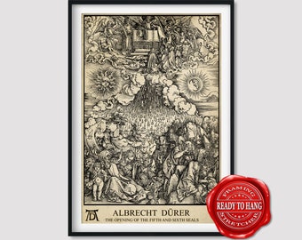 Albrecht Durer The Opening of the Fifth & Sixth Seals Giclee Print Reproduction Large Size Canvas Paper Wall Art Poster Ready to Hang Frame