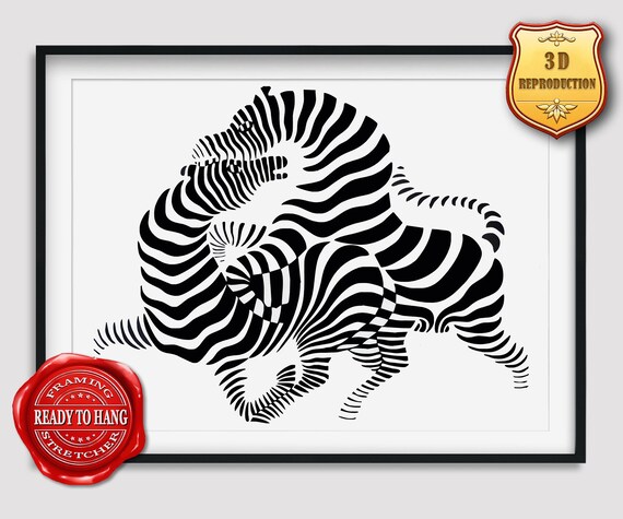 Victor Vasarely Zebra Giclee Print Texture Gel Reproduction