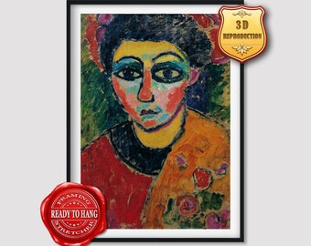 Alexej von Jawlensky Ladies Portrait Giclee Print Reproduction Painting Large Size Canvas Paper Wall Art Poster Ready to Hang Framed Print