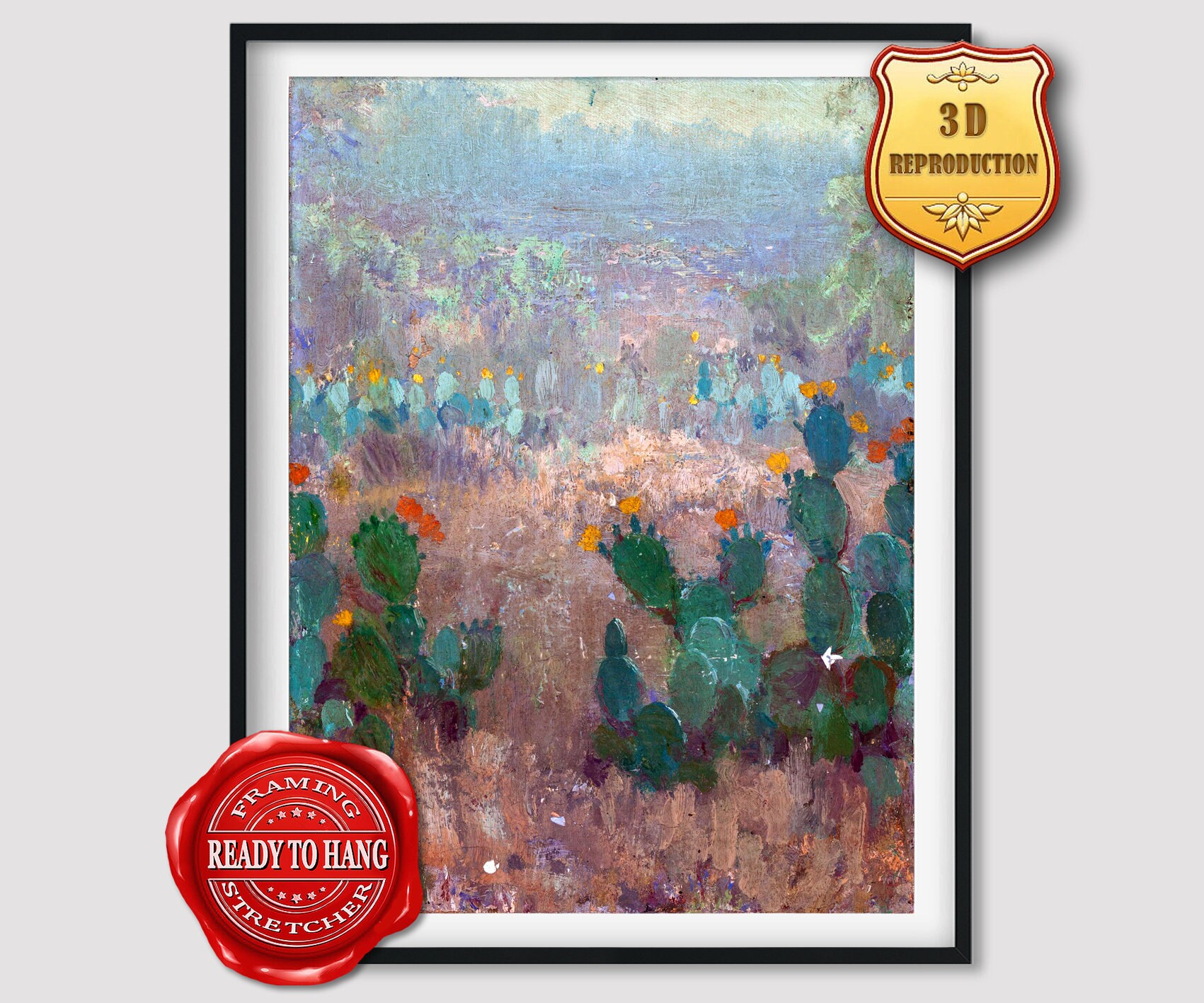 Robert Julian Onderdonk Texas Cactus In Bloom Giclee Print Etsy