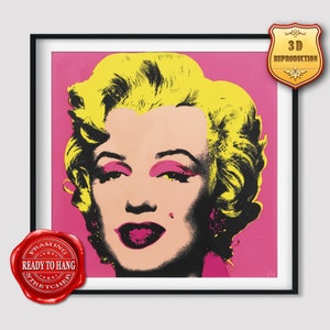 Andy Warhol Marilyn Monroe Giclee Print Texture Gel Reproduction Painting Large Size Canvas Paper Wall Art Poster Ready to Hang Framed Print