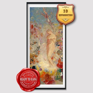 Odilon Redon Pandora Giclee Print Texture Gel Reproduction Painting Large Size Canvas Paper Wall Art Poster Ready to Hang Framed Print