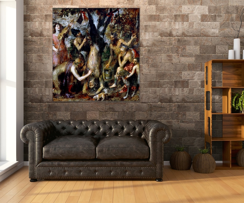 Titian Flaying of Marsyas Giclee Print Texture Gel Reproduction Painting Large Size Canvas Paper Wall Art Poster Ready to Hang Framed Print image 3