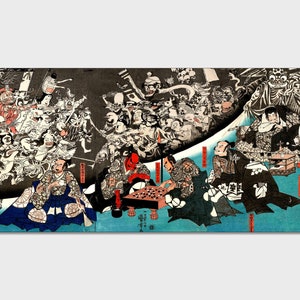 Utagawa Kuniyoshi Spider Monster Creating Demons Giclee Print Reproduction Painting Large Size Canvas Paper Wall Art Poster Ready to Hang