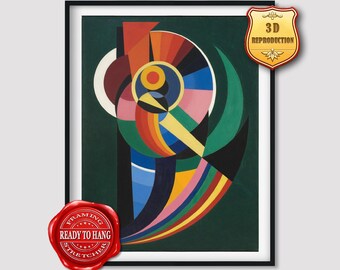 Auguste Herbin Composition Giclee Print Texture Gel Reproduction Painting Large Size Canvas Paper Wall Art Poster Ready to Hang Framed Print