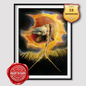 William Blake The Ancient of Days Giclee Print Reproduction Painting Large Size Canvas Paper Wall Art Poster Ready to Hang Framed Print