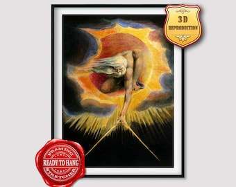William Blake The Ancient of Days Giclee Print Reproduction Painting Large Size Canvas Paper Wall Art Poster Ready to Hang Framed Print