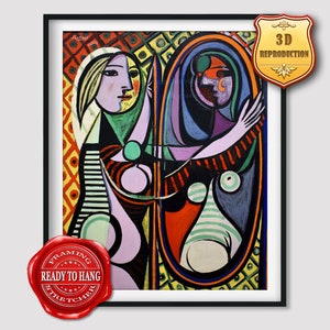 Pablo Picasso Girl Before a Mirror Giclee Print Reproduction Painting Large Size Canvas Paper Wall Art Poster Ready to Hang Framed Print