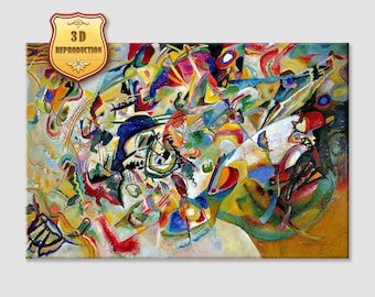 Wassily Kandinsky Composition VII Giclee Print Reproduction Painting Large Size Canvas Paper Wall Art Poster Ready to Hang Framed Print