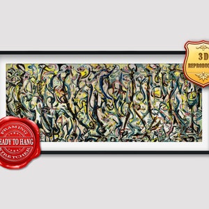 Jackson Pollock Mural Giclee Print Texture Gel Reproduction Painting Large Size Canvas Paper Wall Art Poster Ready to Hang Framed Print