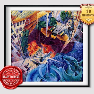 Umberto Boccioni Visioni Simultanee Simultanvisionen Giclee Print Reproduction Painting Large Size Canvas Paper Wall Art Framed Poster