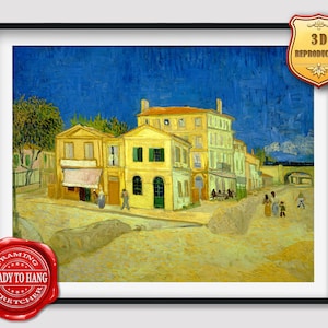 Vincent van Gogh The Yellow House The Street Giclee Print Reproduction Painting Large Size Canvas Paper Wall Art Framed Poster Ready to Hang