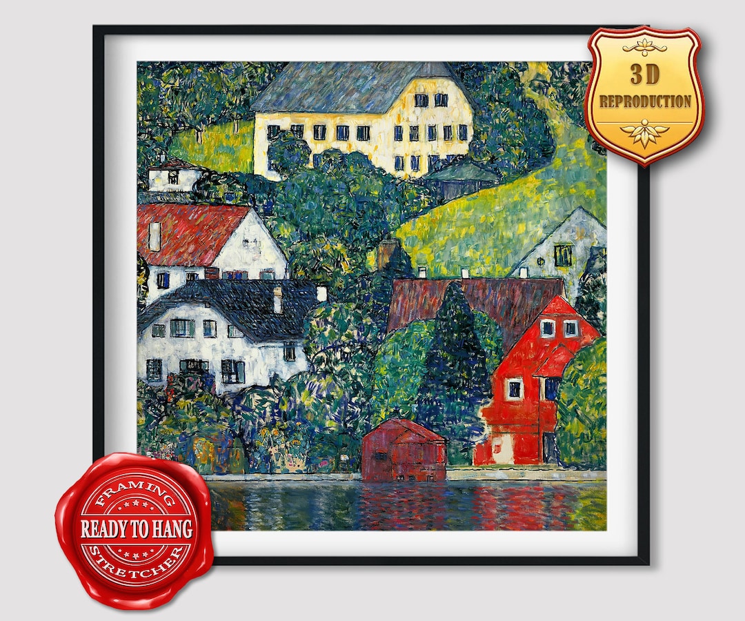 Houses At Unterach On Attersee, 1916 By Gustav Klimt