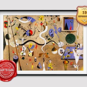 Joan Miró The Harlequin's Carnival Giclee Print Reproduction Painting Large Size Canvas Paper Wall Art Poster Ready to Hang Framed Print