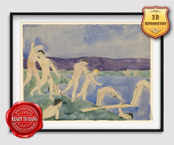 Buy Charles Demuth Twelve Nude Boys at the Beach Giclee Print Online in India image