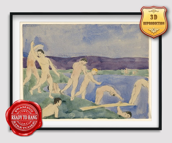 Buy Charles Demuth Twelve Nude Boys at the Beach Giclee Print Online in India image