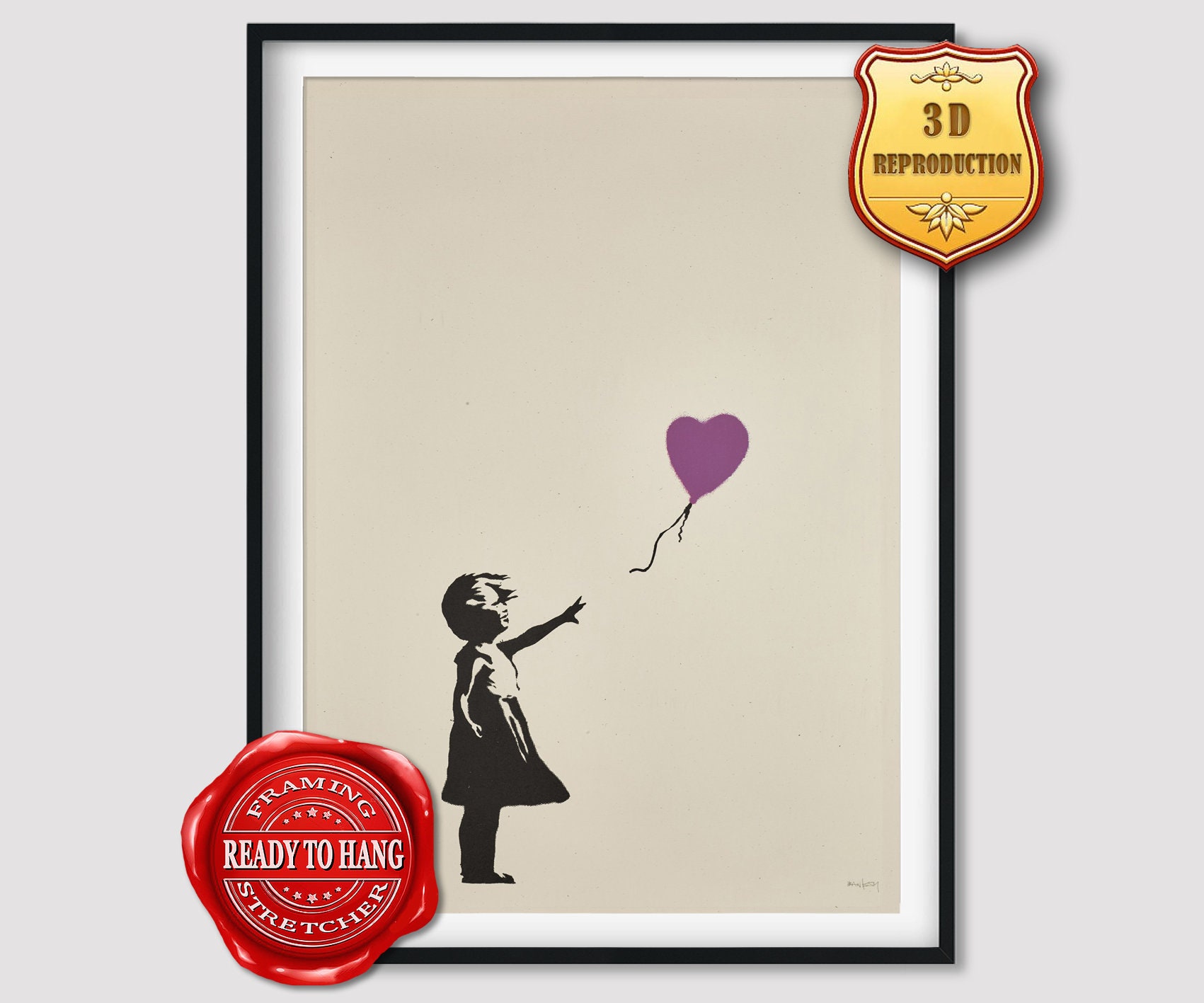 価格ホビー・楽器・アート - BANKSY Girl with Balloon purple