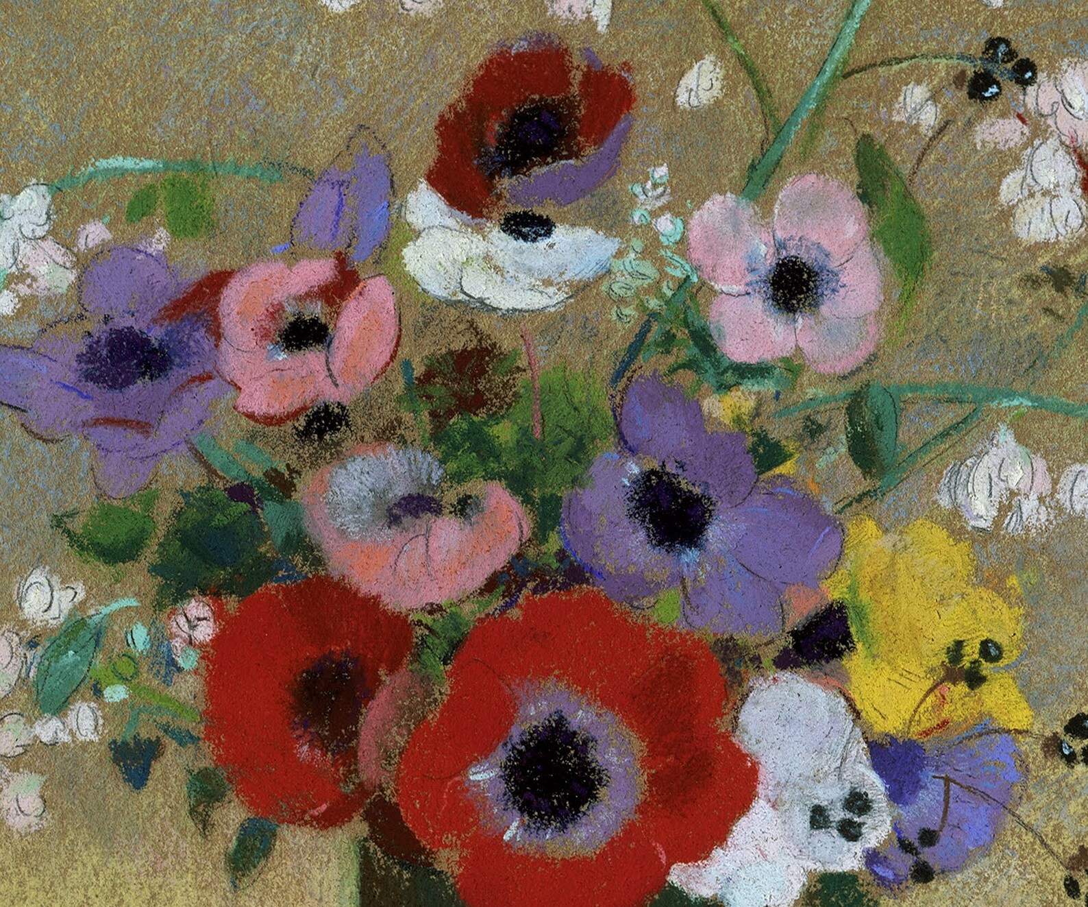 Odilon Redon Large Green Vase With Mixed Flowers Giclee Print Etsy