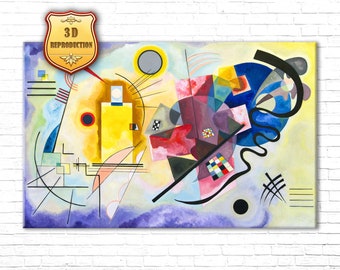 Wassily Kandinsky Yellow Red Blue Giclee Print Reproduction Painting Large Size Canvas Paper Wall Art Poster Ready to Hang Framed Print
