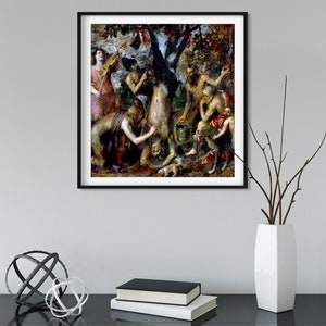 Titian Flaying of Marsyas Giclee Print Texture Gel Reproduction Painting Large Size Canvas Paper Wall Art Poster Ready to Hang Framed Print image 2