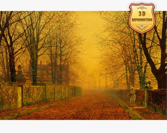 John Atkinson Grimshaw Evening Glow Giclee Print Reproduction Painting Large Size Canvas Paper Wall Art Poster Ready to Hang Framed Print