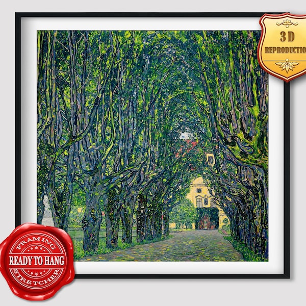 Gustav Klimt Avenue in the Park of Schloss Kammer Giclee Print Reproduction Painting Large Size Canvas Paper Wall Art Poster Ready to Hang