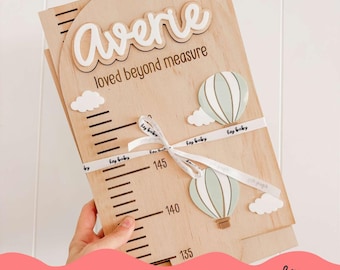Personalised Growth Chart - DAYDREAMER | Custom Made | Neutral | Nursery Decor | Height Chart | Neutral Decor | Balloons | Australia