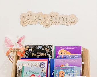 Wooden Wall Quote | Double Layered Wall Sign | Reading Nook | Storytime | Once Upon A Time | Child’s Room Decor | Wooden Sign | Neutral Deco