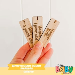 Growth Chart Markers | Height Chart | Place Setting | Age Markers | Personalised Markers for Growth Chart | Modern | Matching Set