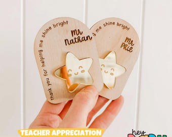 Regalo per insegnanti / Stella / Personalizzato / Regalo per educatori / Magnete / Nome personalizzato / Regalo premuroso / Scuola / Regalo per studenti / Regalo per alunni / Grazie