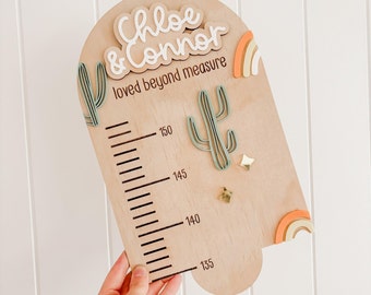 Personalised Growth Chart - DESERT DREAMS | Custom Made | Bespoke | Neutral | Nursery Decor | Height Chart | Girls Decor | Australia