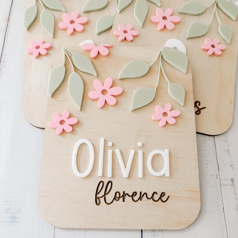 Daisy Name Plaque | Name Announcement Sign | Milestone Set | New Baby ...