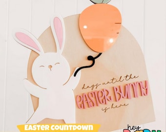 Easter Countdown | Days Until Easter | Easter Bunny Decor | Sleeps until Easter | Advent | Magnetic | Easter Sign | Kids Interactive| Modern