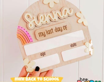 Tablero MINI para primer/último día - Boho Bloom / Decoración para niñas / Tablero para la vuelta al cole / Bonito / Accesorio para fotos / Accesorio escolar / Tablero escolar / Flores