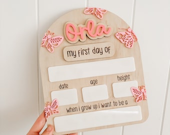 Back to School Board | Personalised My First Day Board | Back to School Sign | FLUTTER BY