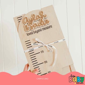 Tabla de crecimiento personalizada - NATURAL / Hecha a medida / A medida / Neutra / Decoración infantil / Tabla de altura / Familia / Australia