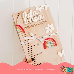 Personalised Growth Chart - BOHO BLOOM | Girls Room Decor | Daisy Theme | Acrylic Growth Chart | Wooden Ruler | Measure | Baby Height