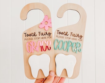 Tooth Fairy Door Hanger | Fairy | Tooth Collector | Personalised | Lost Tooth | First Tooth | Tooth Trinket Holder | Tooth Fairy | Keepsake