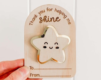 Regalo per insegnanti: calamita a stella / Personalizzata / Ringraziamento per insegnanti / Scuola dell'infanzia / Asilo nido / Regalo per educatori / Piccolo regalo