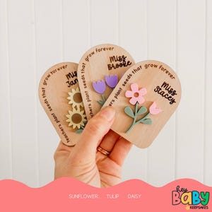 Teacher Gift Flowers | Personalised | Educator Gift | Magnet | Custom Name | Thoughtful Gift | School | Student Gift | Pupil Gift | ThankYou