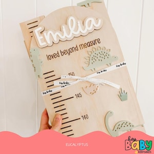 Tabla de crecimiento personalizada - DINOSAURIOS / Tabla de altura para niños / Tabla de crecimiento / Decoración de dormitorio para niños / Medida / Regla Tabla de altura para bebés / Niño pequeño