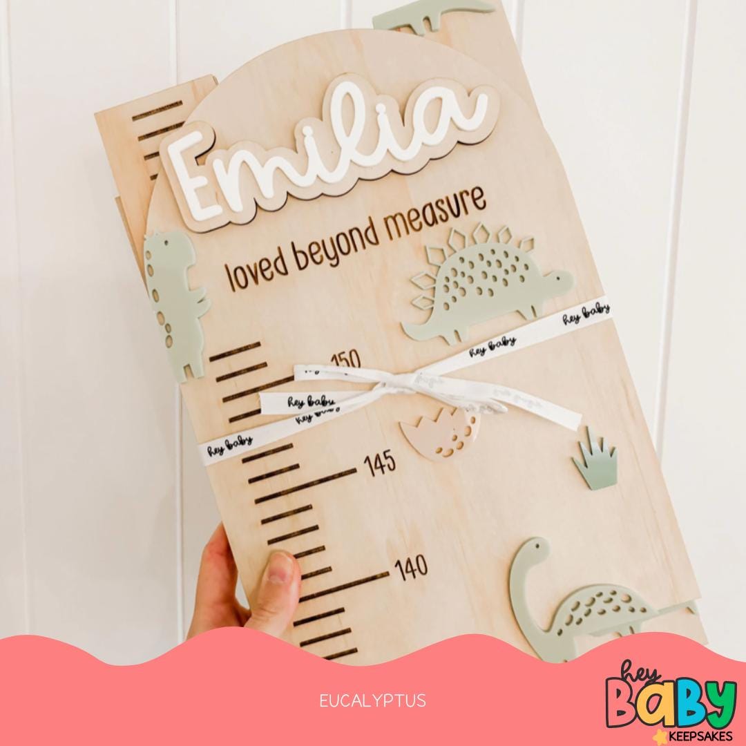 Personalised Growth Chart -DINOSAURS | Boys Height Chart | Grow Chart | Kids Bedroom Decor | Measure | Ruler Baby Height Chart | Toddler Boy