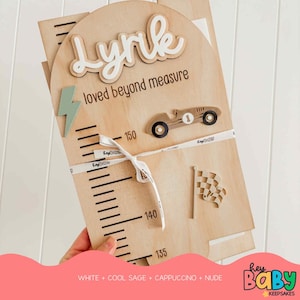 Personalised Growth Chart - VINTAGE CARS | Minimalist Style | Race Cars | Trending | Boys Neutral | Personalised Height Chart | Inches | CM