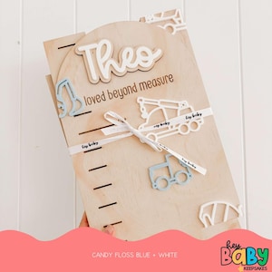 Tabla de crecimiento personalizada - ON THE MOVE / Hecho a medida / A medida / Neutral / Decoración infantil / Tabla de altura / Habitación de niños / Australia