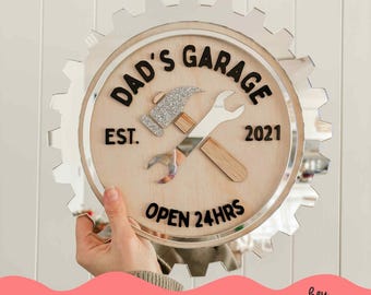 Dad's Garage Sign | Plaque for Dad | Dad's Shed Sign | Sign for Dad | Pop's Garage | Fathers Day Plaque | Gift for Dad | Fathers Day Gifting
