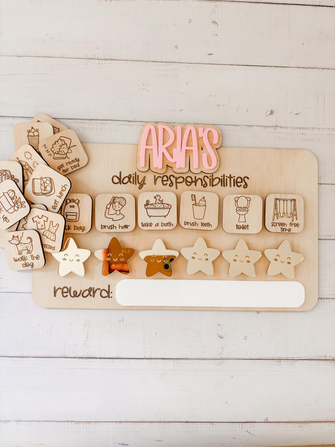 Daily Reward Task Personalised Chore Chart | Daily Tasks | Jobs for Kids | Rewards ...