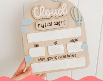 Back to School Board - DAYDREAMER| Personalised My First Day Board | Back to School Sign | Dry Erase Board | First/Last Day | Keepsake