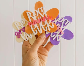 Mothers Day Magnet | Personalised Gift | Grandma Gift | Fridge Magnet | Best Mum Ever | Mother's Day Gift | Trending | Daisy | Acrylic