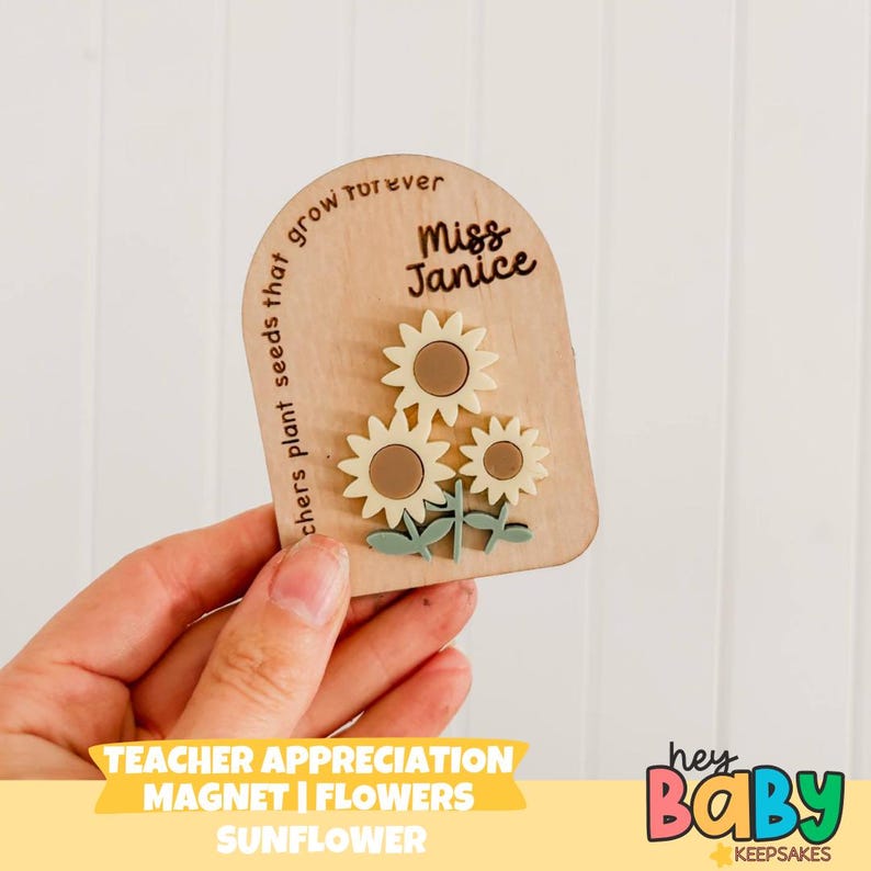 Fiori regalo per insegnanti / Personalizzati / Regalo per educatori / Magnete / Nome personalizzato / Regalo premuroso / Scuola / Regalo per studenti / Regalo per alunni / Grazie immagine 4