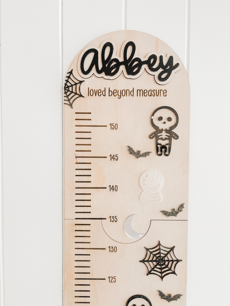 Personalised Growth Chart SPOOKY Boys & Girls Height Chart Kids Goth